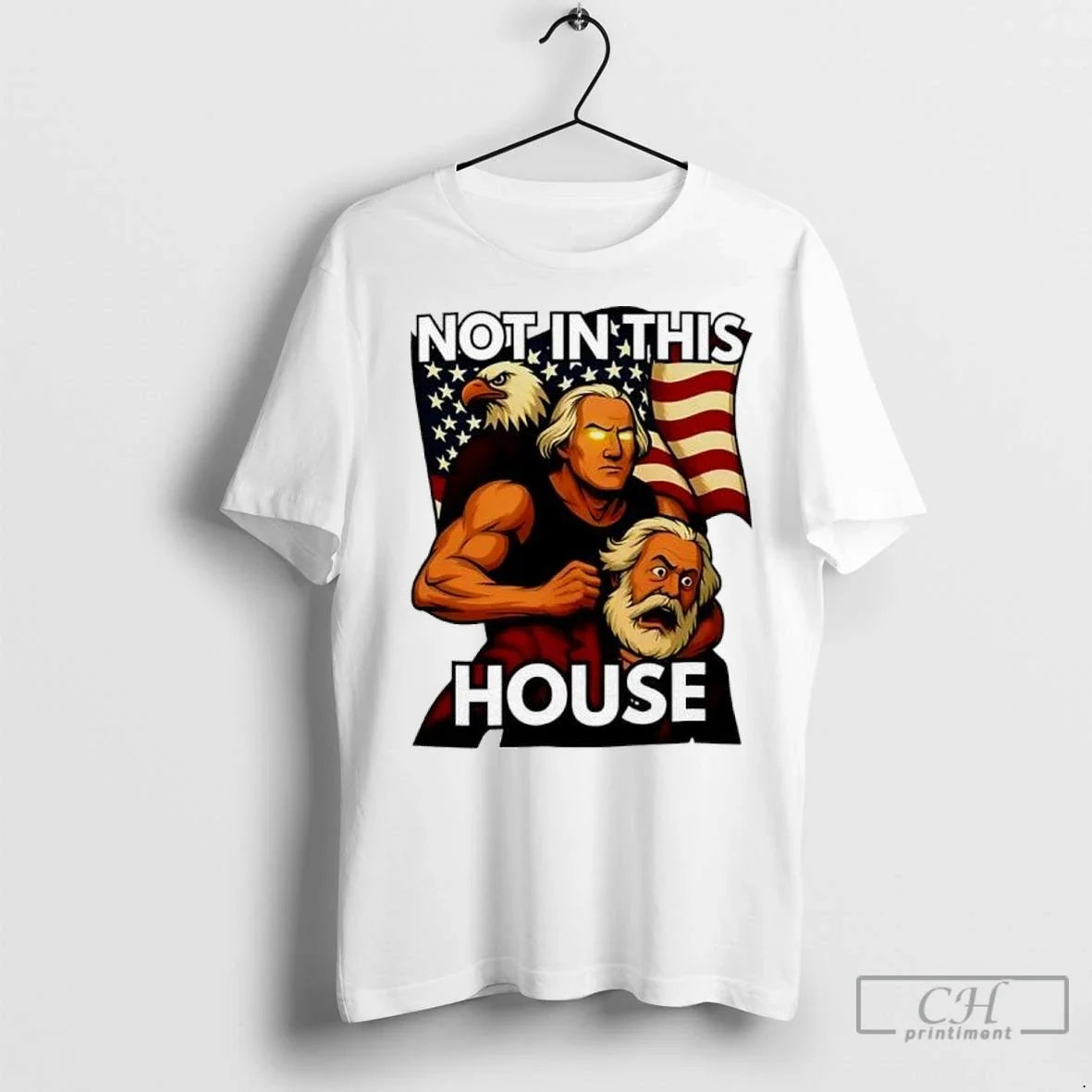 Premium Not In This House George Washington Holding - Adult & Kids T-Shirts, Sweatshirts & Hoodies apparel design preview 1