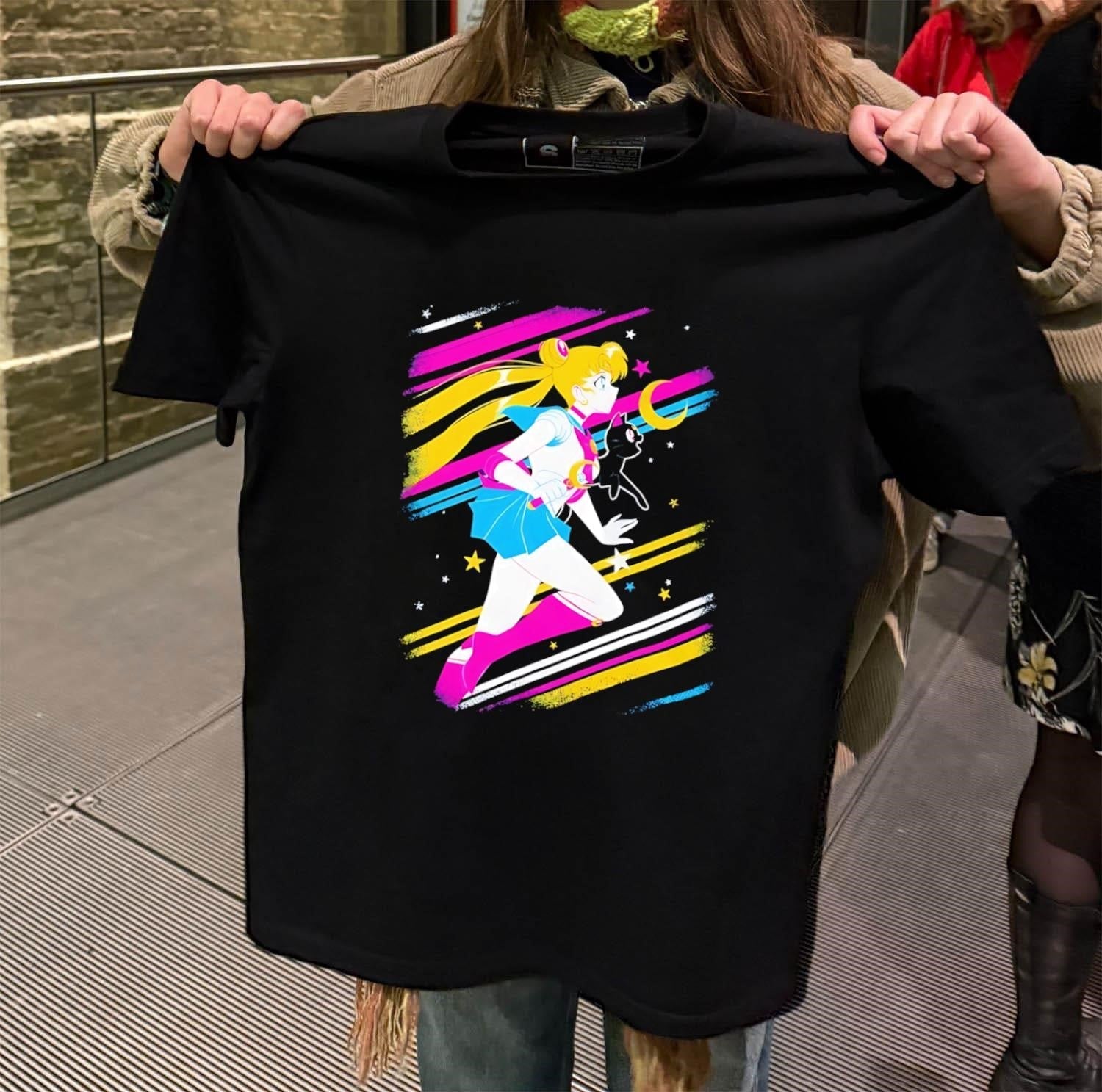 Pretty Guardian Sailor Moon Usagi Tsukino Luna Cat - Adult & Kids T-Shirts, Sweatshirts & Hoodies apparel design preview 2