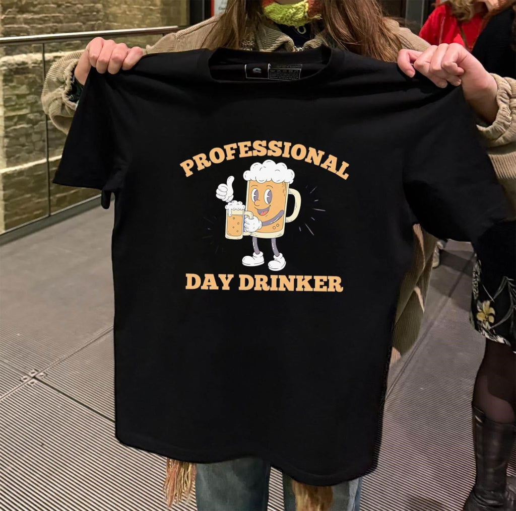 Professional Day Drinker Cartoon Beer Mug Thumbs Up - Adult & Kids T-Shirts, Sweatshirts & Hoodies apparel design preview 2