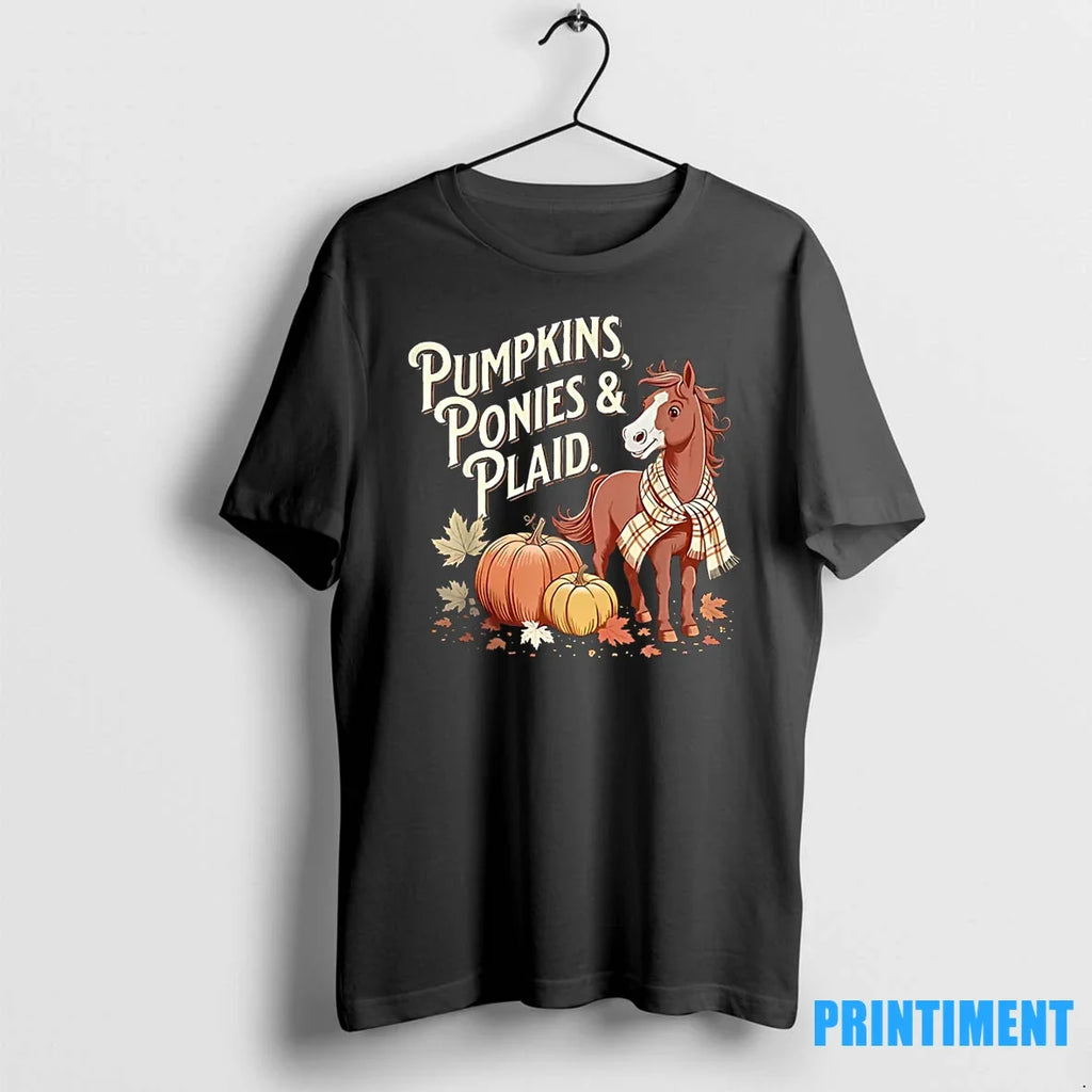 Pumpkins Ponies Plaid Sweater - Adult & Kids T-Shirts, Sweatshirts & Hoodies apparel design preview 1