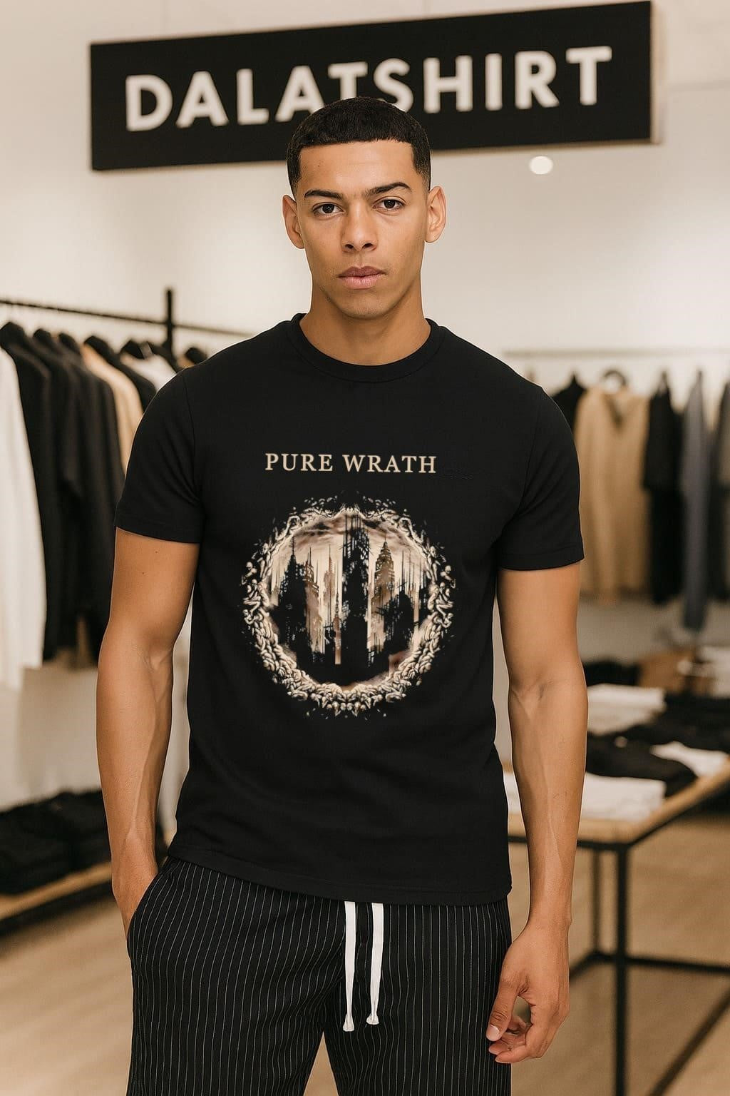 Pure Wrath Dark Tower Goth City Architectural Art - Adult & Kids T-Shirts, Sweatshirts & Hoodies apparel design preview 1
