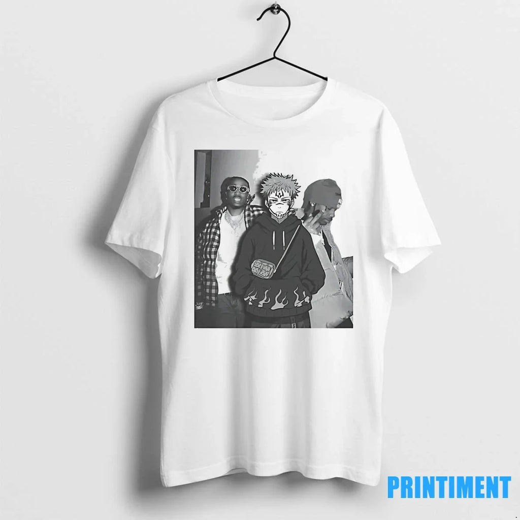 Quavo X Travis Scott And Yuji Itadori Anime Sweater - Adult & Kids T-Shirts, Sweatshirts & Hoodies apparel design preview 1