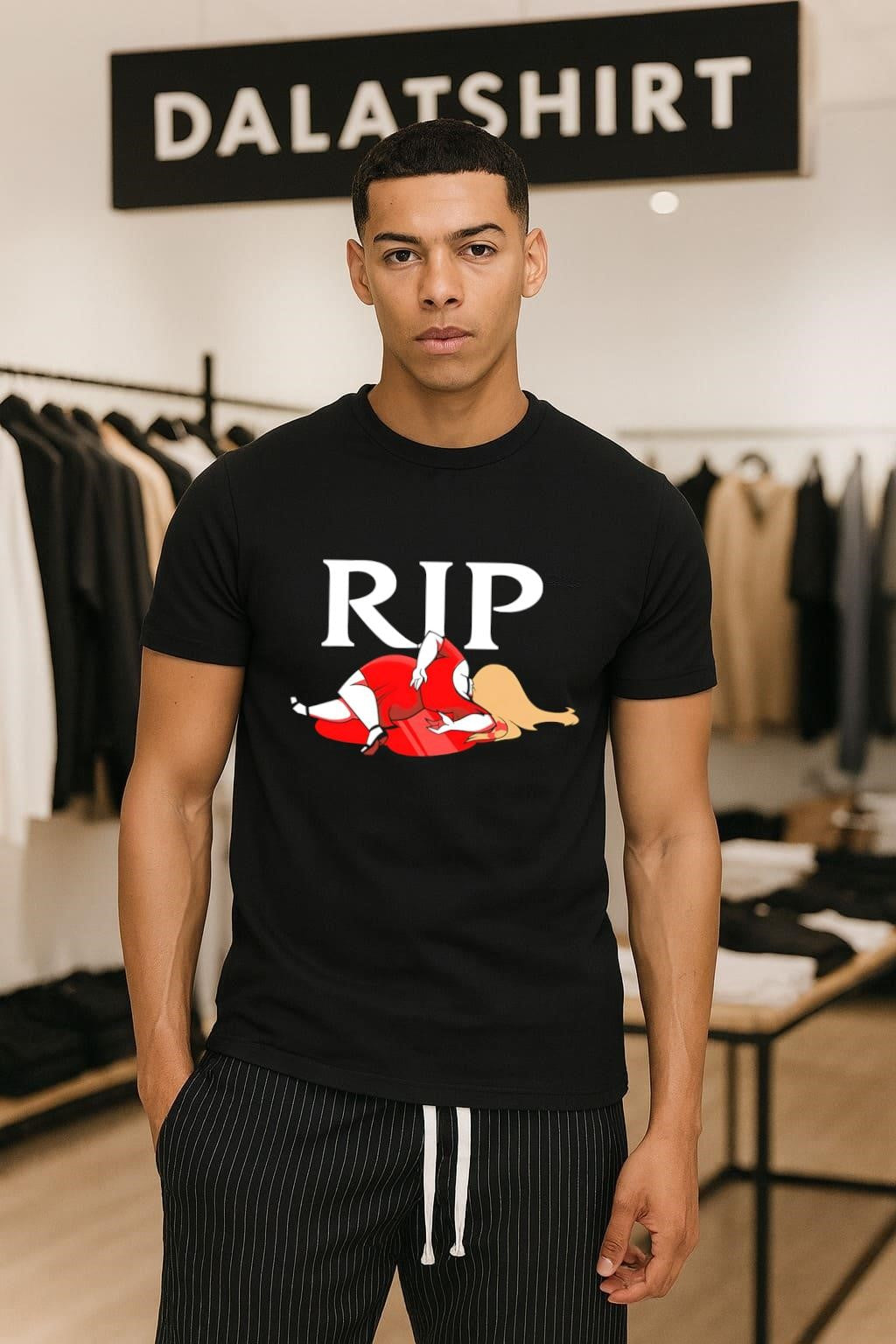 RIP Family Guy Peter Griffin Dead In Red Dress Meme - Adult & Kids T-Shirts, Sweatshirts & Hoodies apparel design preview 1