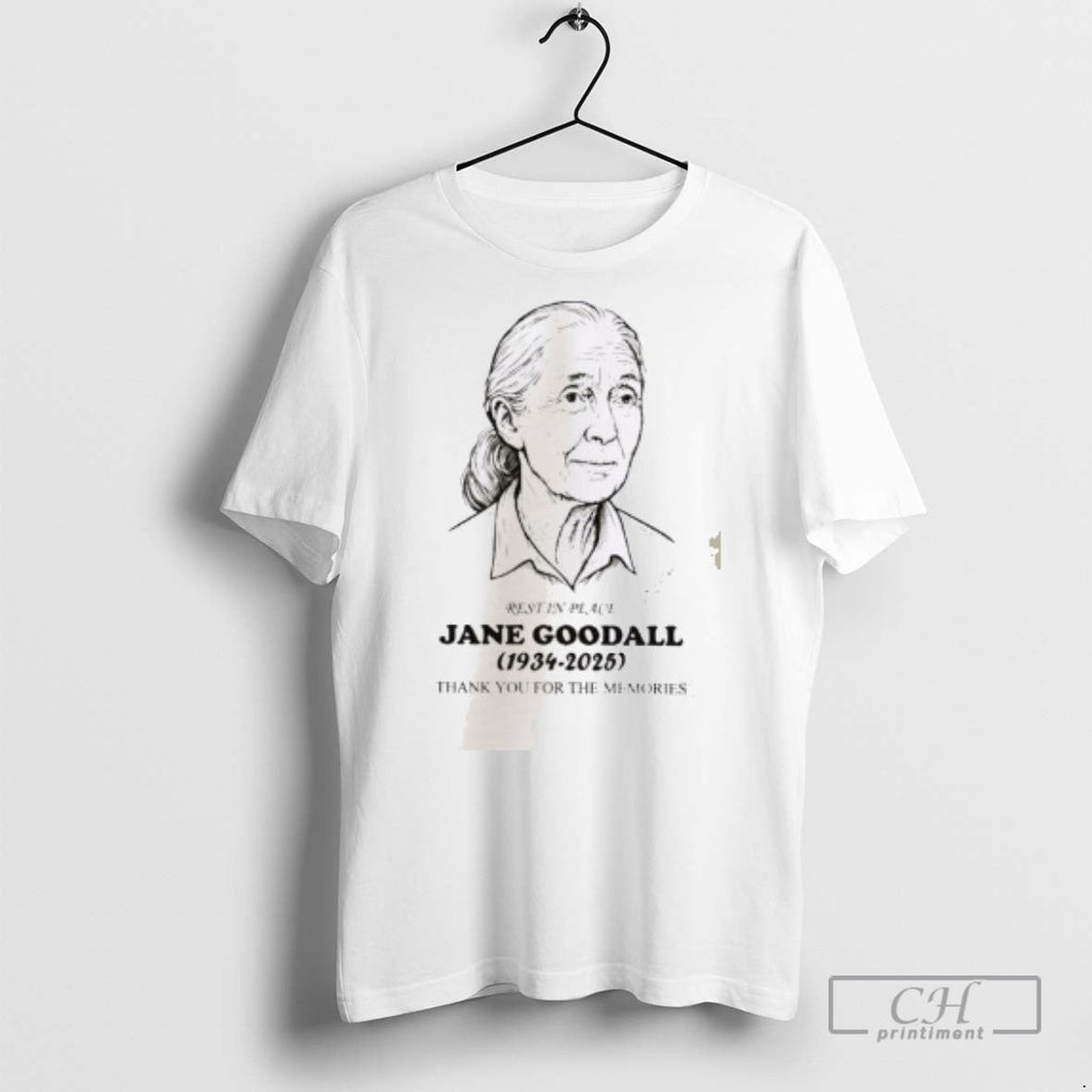 Rip Jane Goodall 1934 2025 Thank You For The Memories - Adult & Kids T-Shirts, Sweatshirts & Hoodies apparel design preview 1