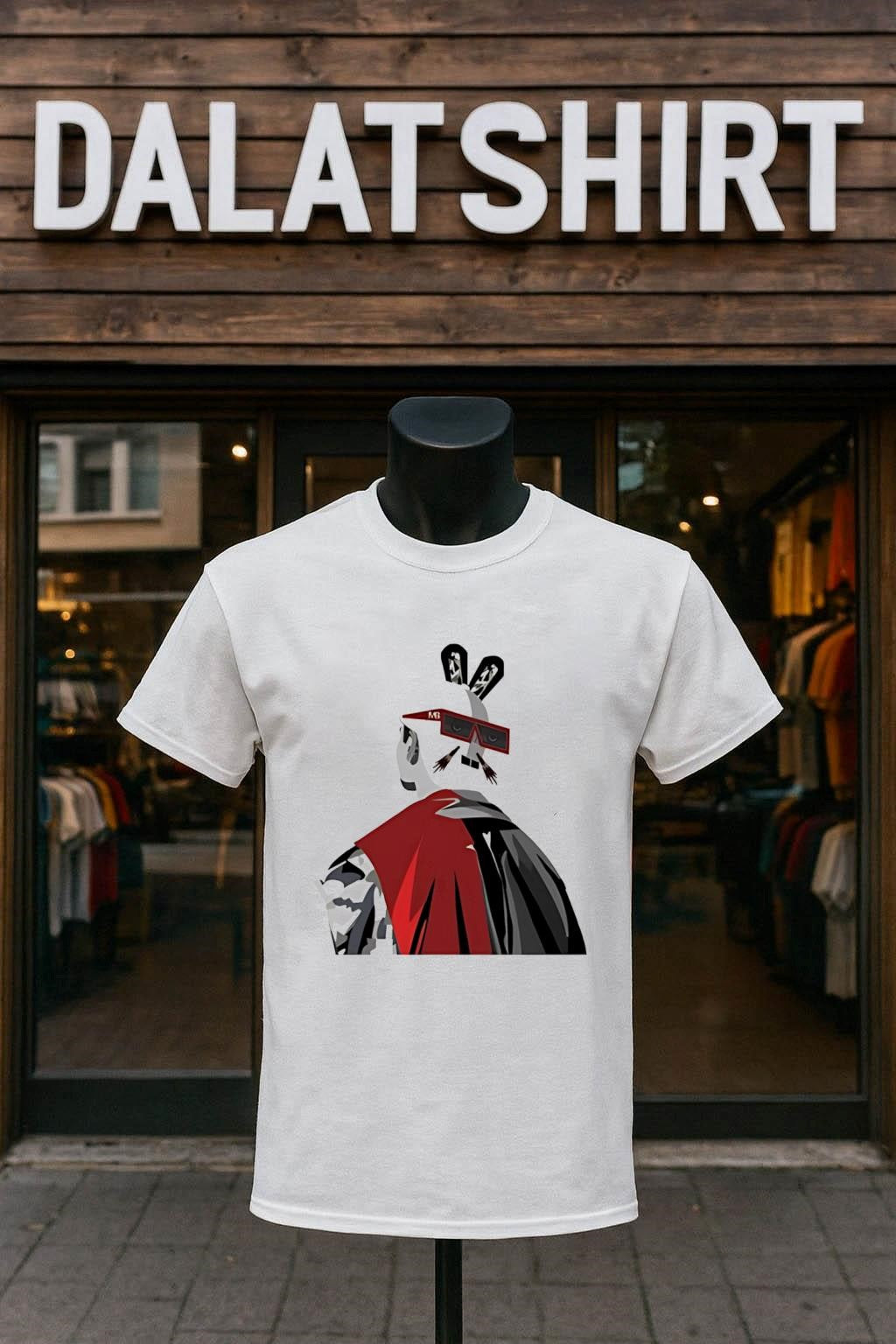 Rabbit Wearing Sunglasses And Red Cape - Adult & Kids T-Shirts, Sweatshirts & Hoodies apparel design preview 1