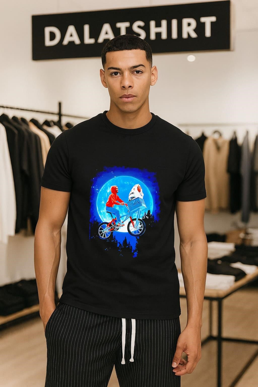 Rapper Future Riding Bicycle E.T. Moon Parody - Adult & Kids T-Shirts, Sweatshirts & Hoodies apparel design preview 1