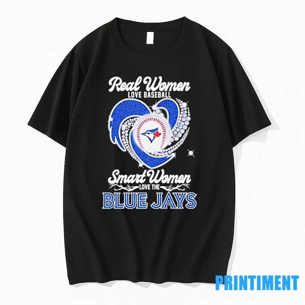 Real Women Love Baseball Smart The Blue Jays Diamond - Adult & Kids T-Shirts, Sweatshirts & Hoodies apparel design preview 1