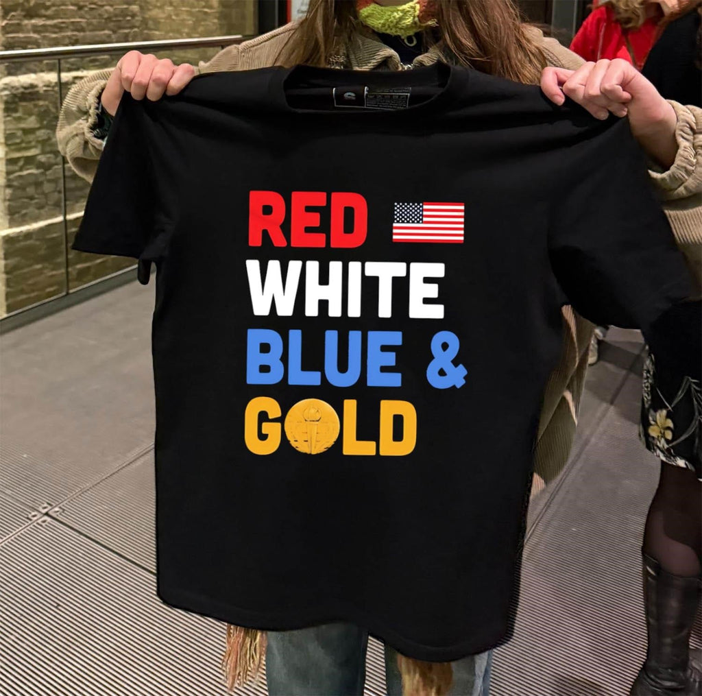 Red White Blue Gold US flag torch graphic - Adult & Kids T-Shirts, Sweatshirts & Hoodies apparel design preview 2