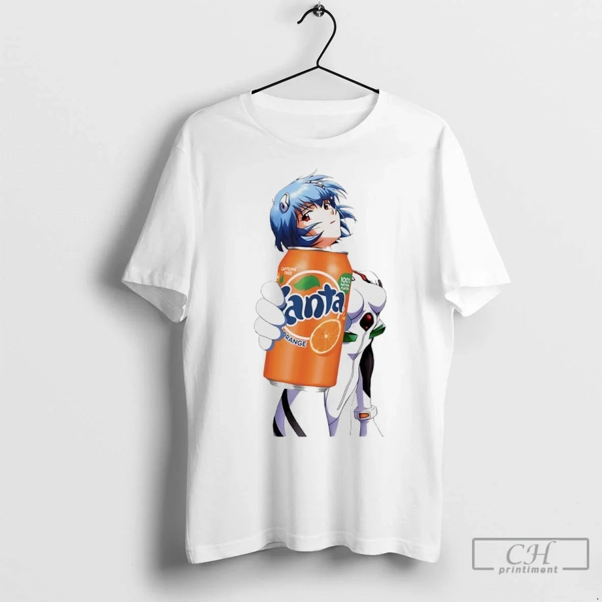 Rei Ayanami X Fanta Orange - Adult & Kids T-Shirts, Sweatshirts & Hoodies apparel design preview 1