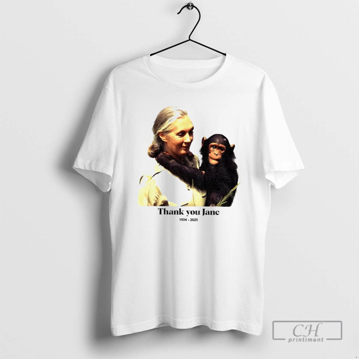 Remember Jane Goodall Thank You Rip 1934 2025 - Adult & Kids T-Shirts, Sweatshirts & Hoodies apparel design preview 1