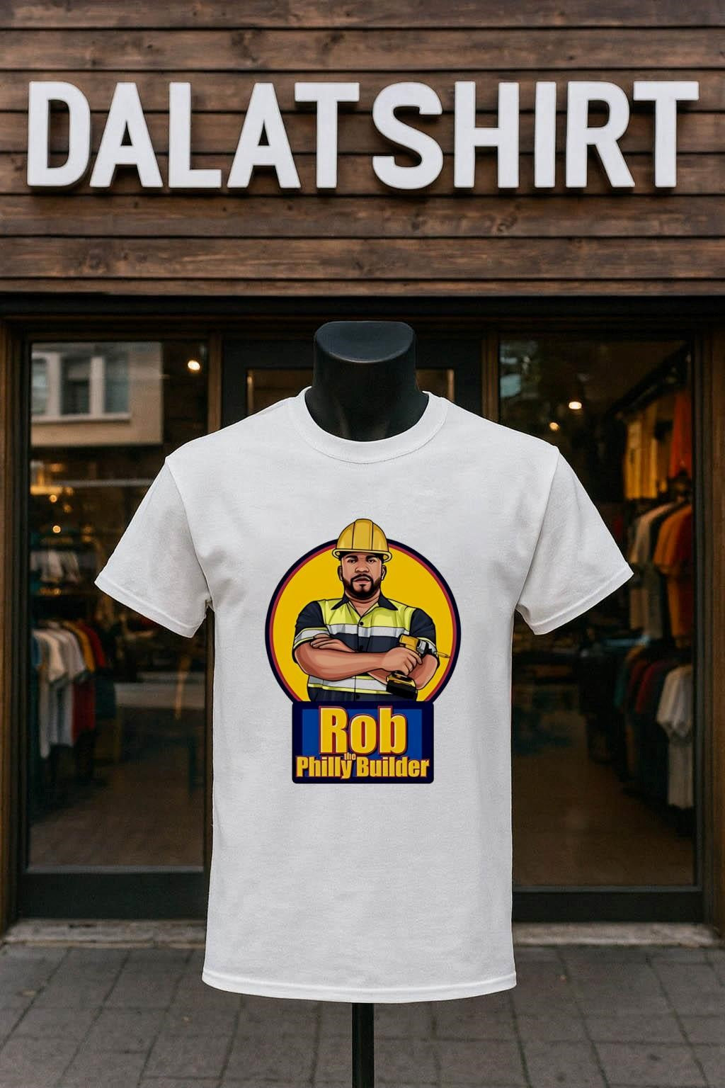 Rob The Philly Builder Construction Worker Holding - Adult & Kids T-Shirts, Sweatshirts & Hoodies apparel design preview 1