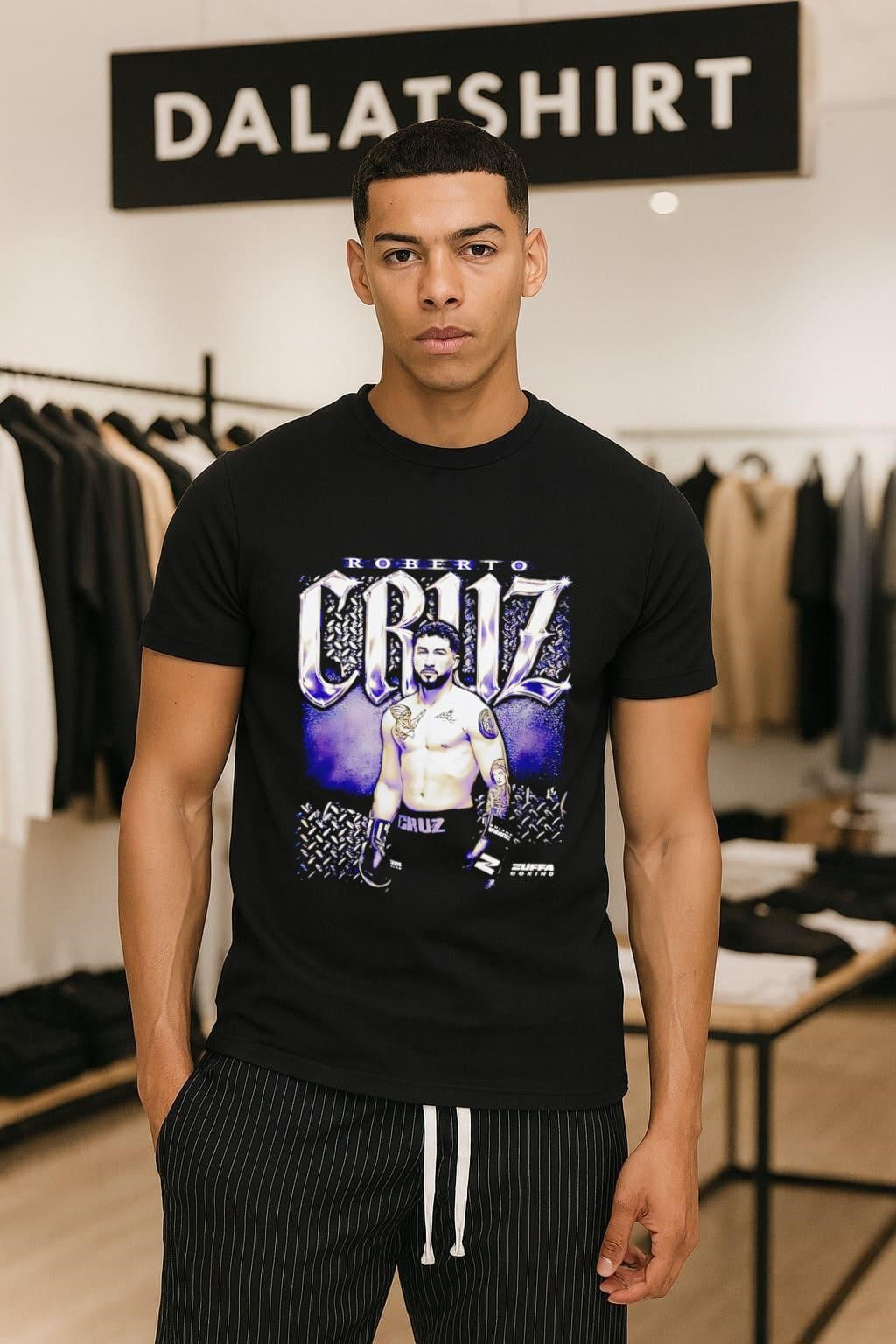 Roberto Cruz Zuffa Boxing Fighter Diamond Plate - Adult & Kids T-Shirts, Sweatshirts & Hoodies apparel design preview 1