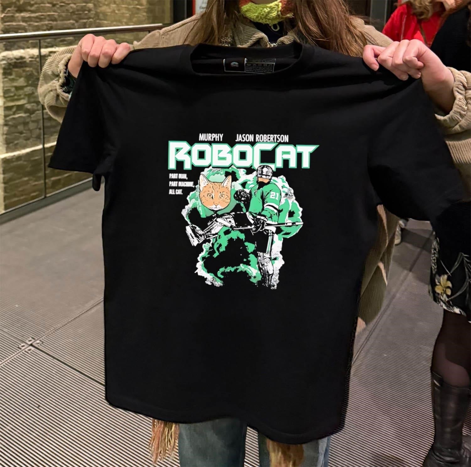 Robocat Jason Robertson Murphy Dallas Hockey Parody - Adult & Kids T-Shirts, Sweatshirts & Hoodies apparel design preview 2