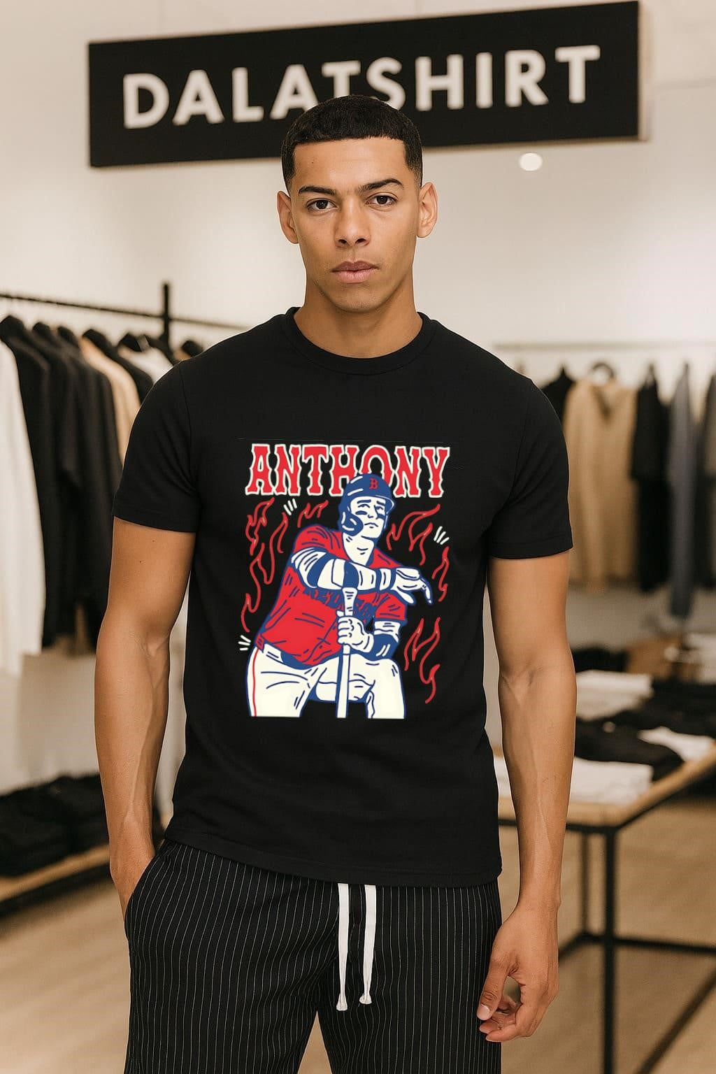 Roman Anthony Boston Red Sox MLB player burning - Adult & Kids T-Shirts, Sweatshirts & Hoodies apparel design preview 1