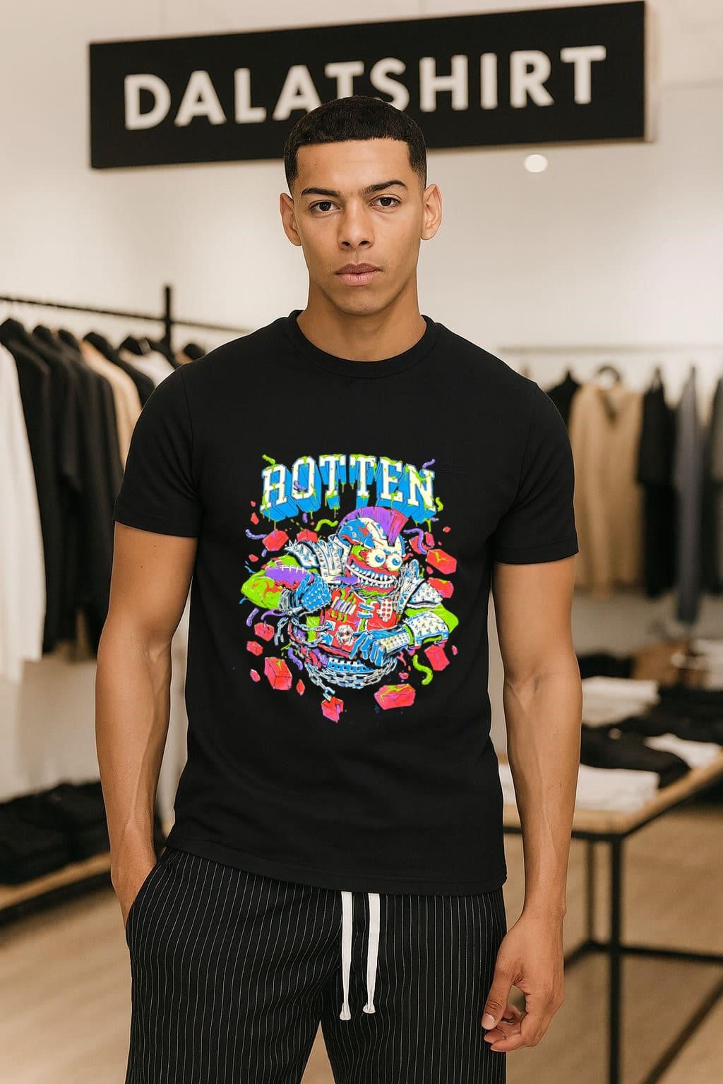 Rotten Monster Playing Football Punk Rock Grunge - Adult & Kids T-Shirts, Sweatshirts & Hoodies apparel design preview 1