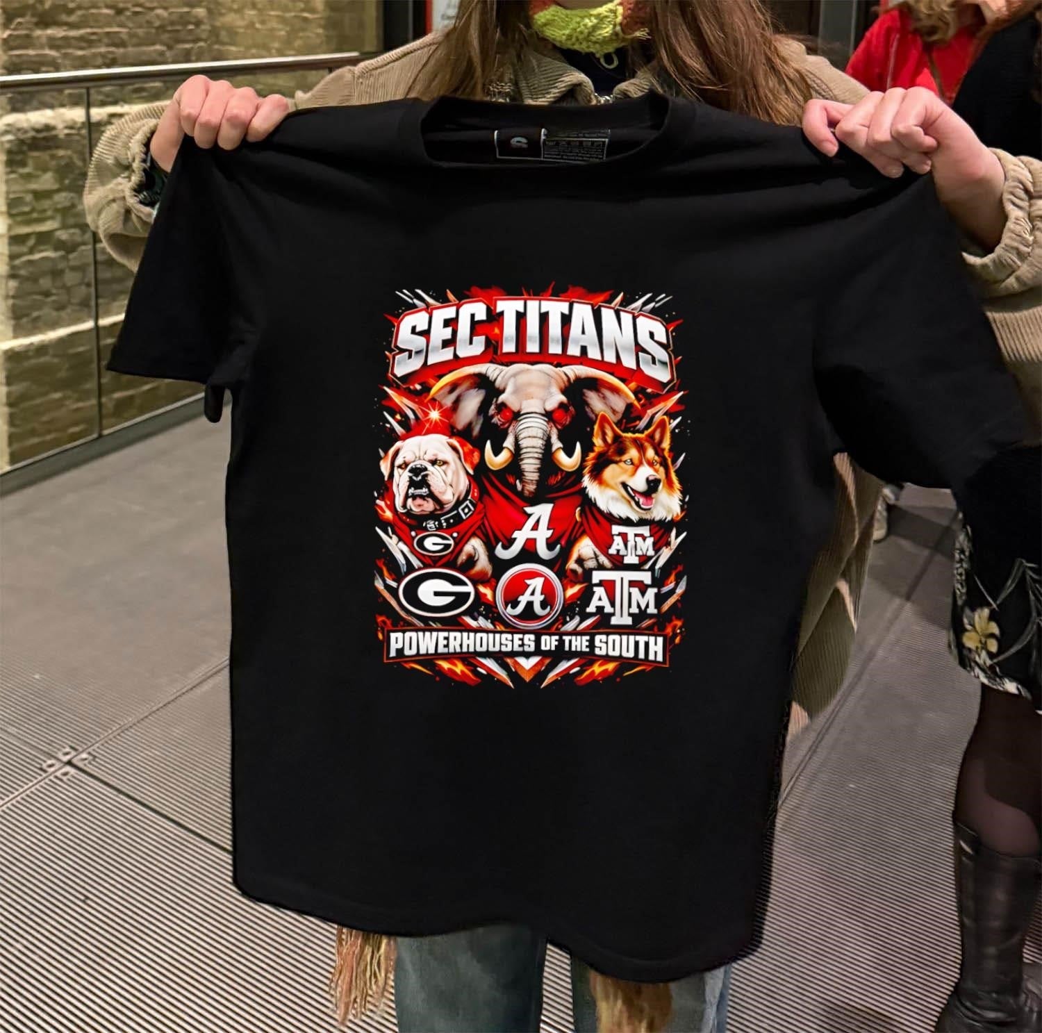 SEC Titans Powerhouses Of The South Bulldog Elephant - Adult & Kids T-Shirts, Sweatshirts & Hoodies apparel design preview 2
