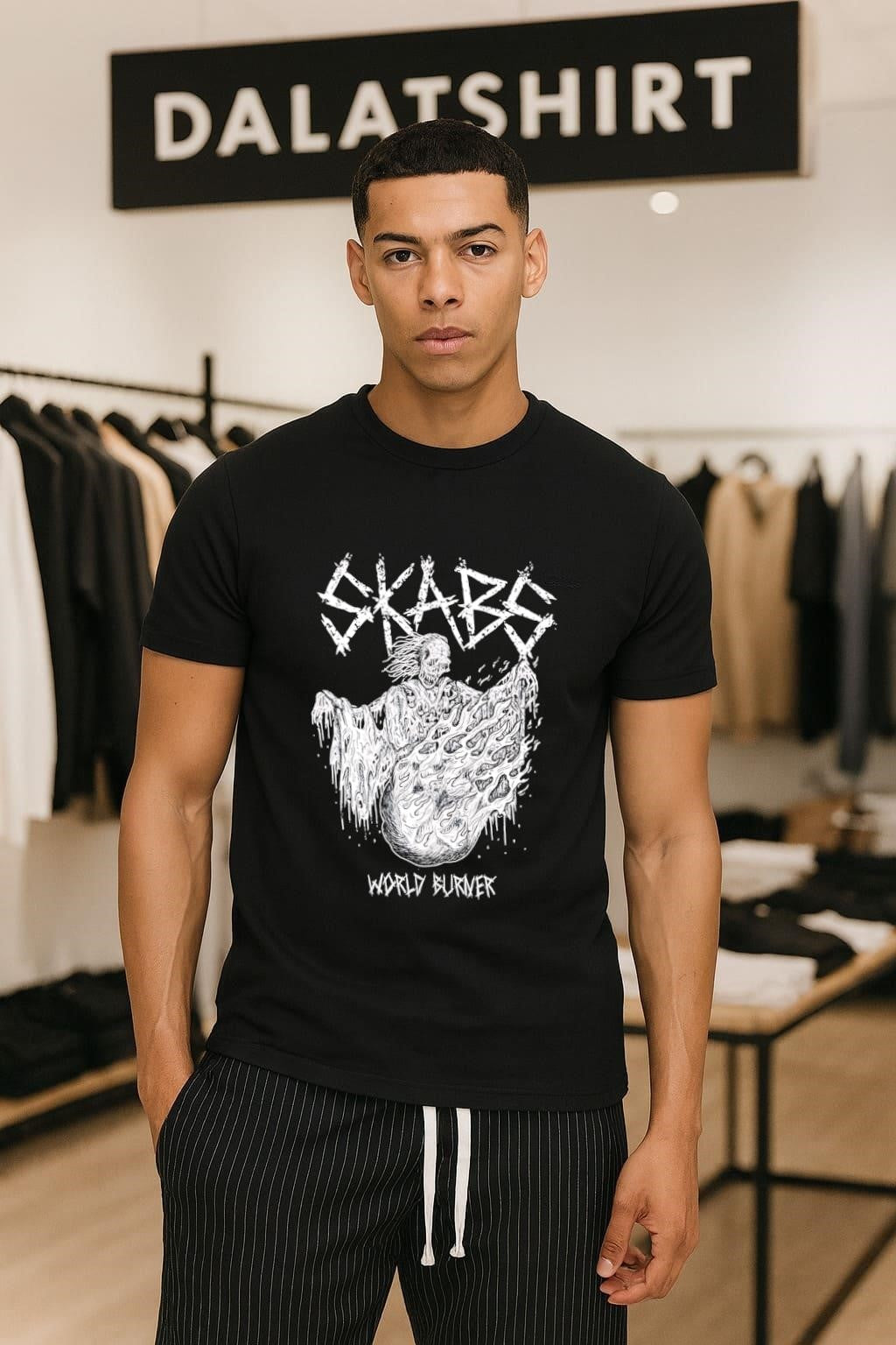 SKABS World Burner Skeleton - Adult & Kids T-Shirts, Sweatshirts & Hoodies apparel design preview 1
