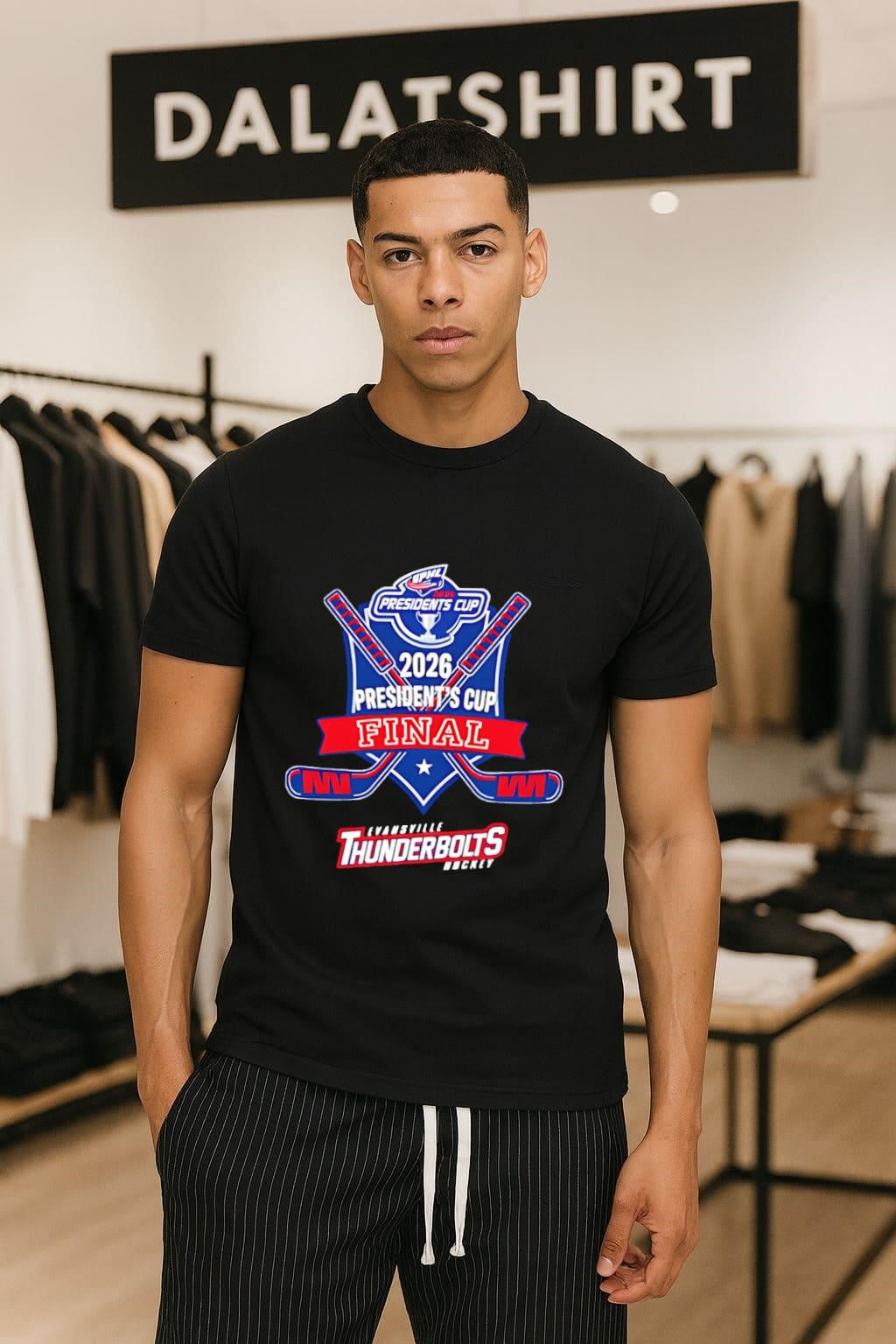 SPHL 2026 President's Cup Final Evansville - Adult & Kids T-Shirts, Sweatshirts & Hoodies apparel design preview 1