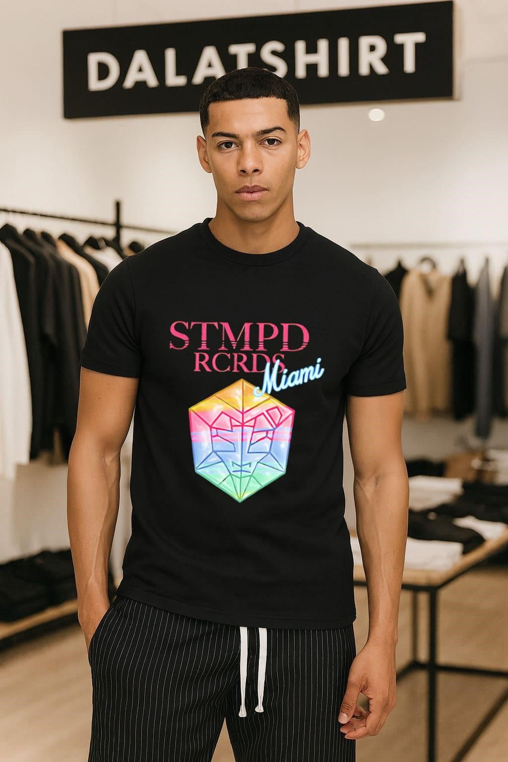 STMPD RCRDS Miami Colorful Geometric Prism Head - Adult & Kids T-Shirts, Sweatshirts & Hoodies apparel design preview 1