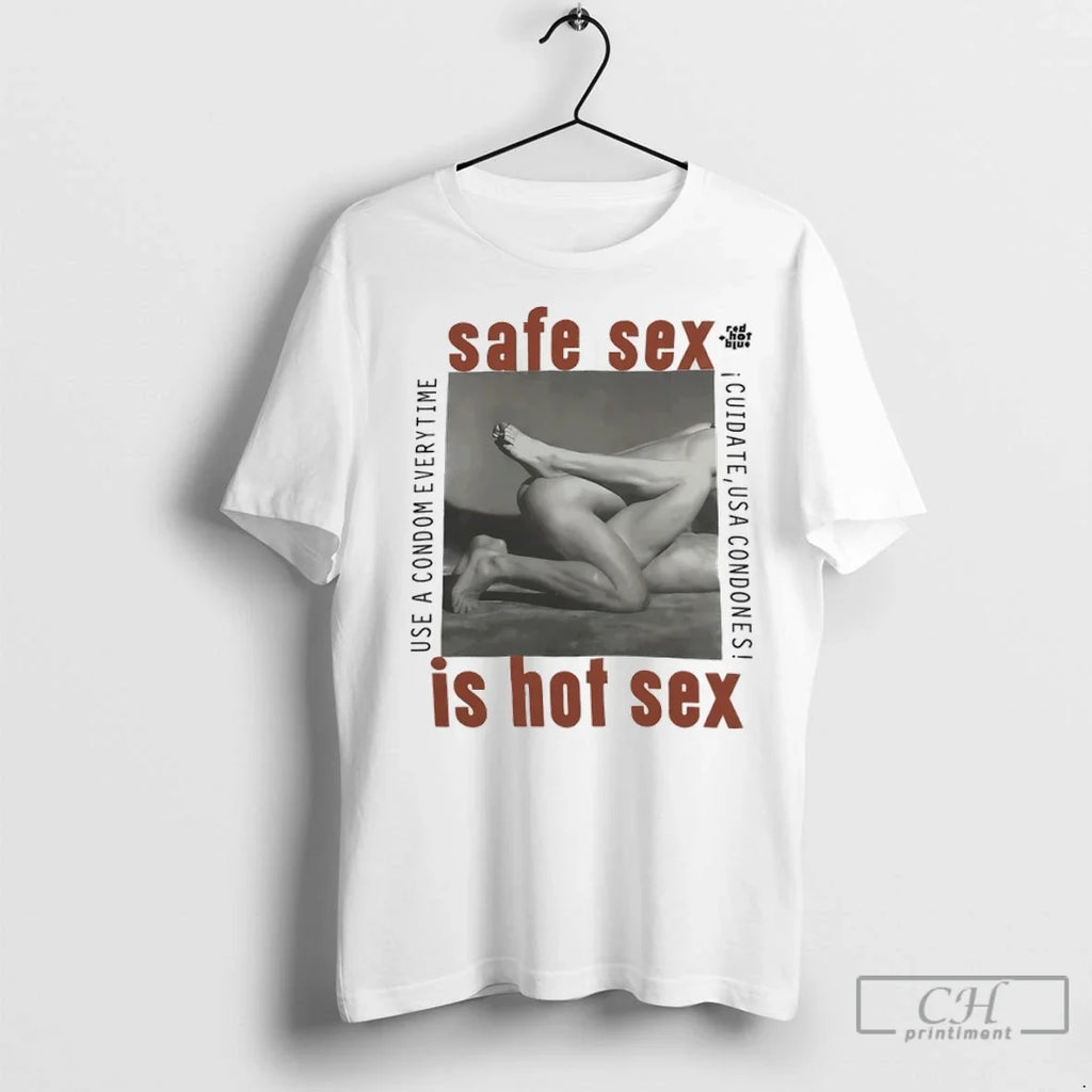 Safe Sex Is Hot 1990 Steven Meisel Aids Activism - Adult & Kids T-Shirts, Sweatshirts & Hoodies apparel design preview 1