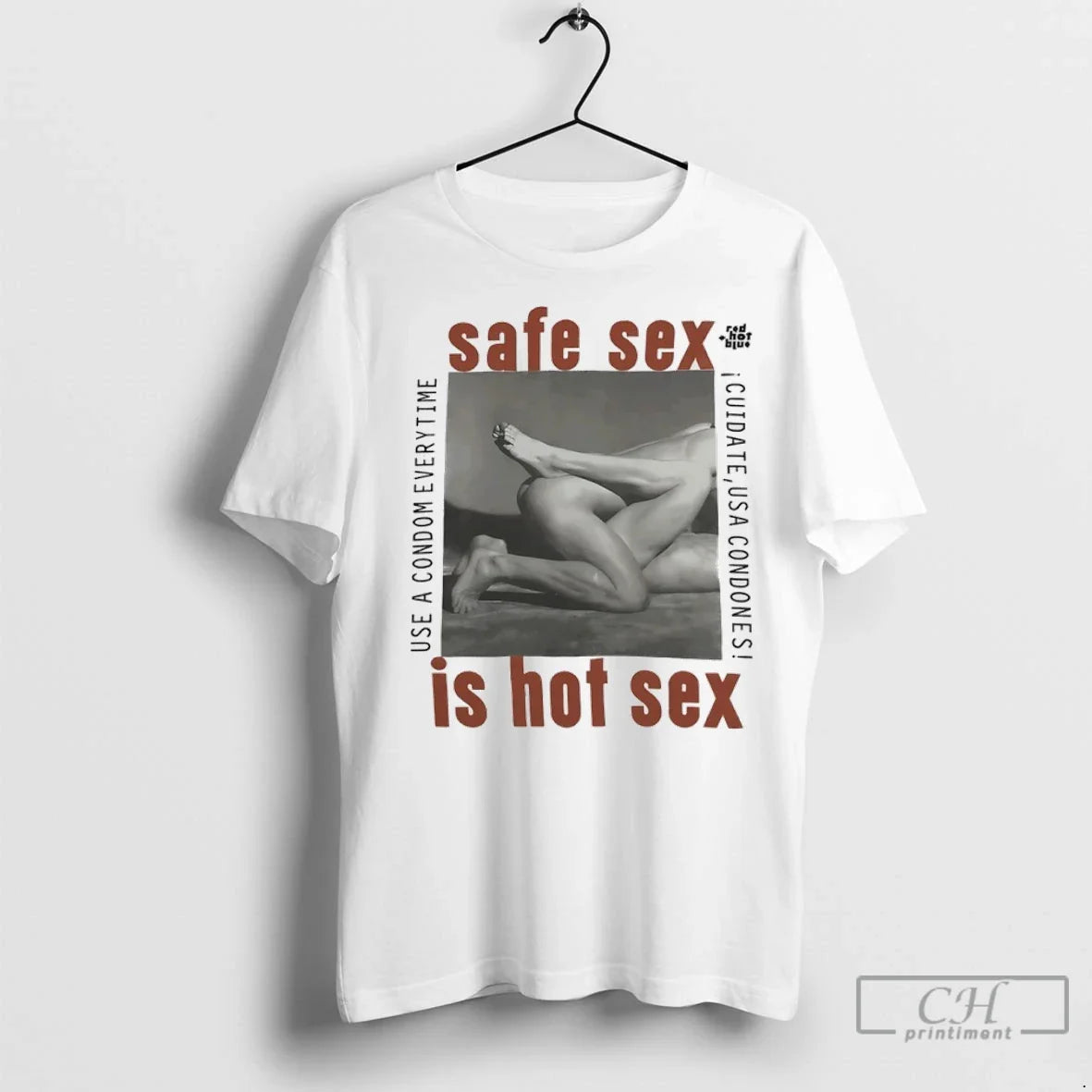 Safe Sex Is Hot 1990 Steven Meisel Aids Activism - Adult & Kids T-Shirts, Sweatshirts & Hoodies apparel design preview 1