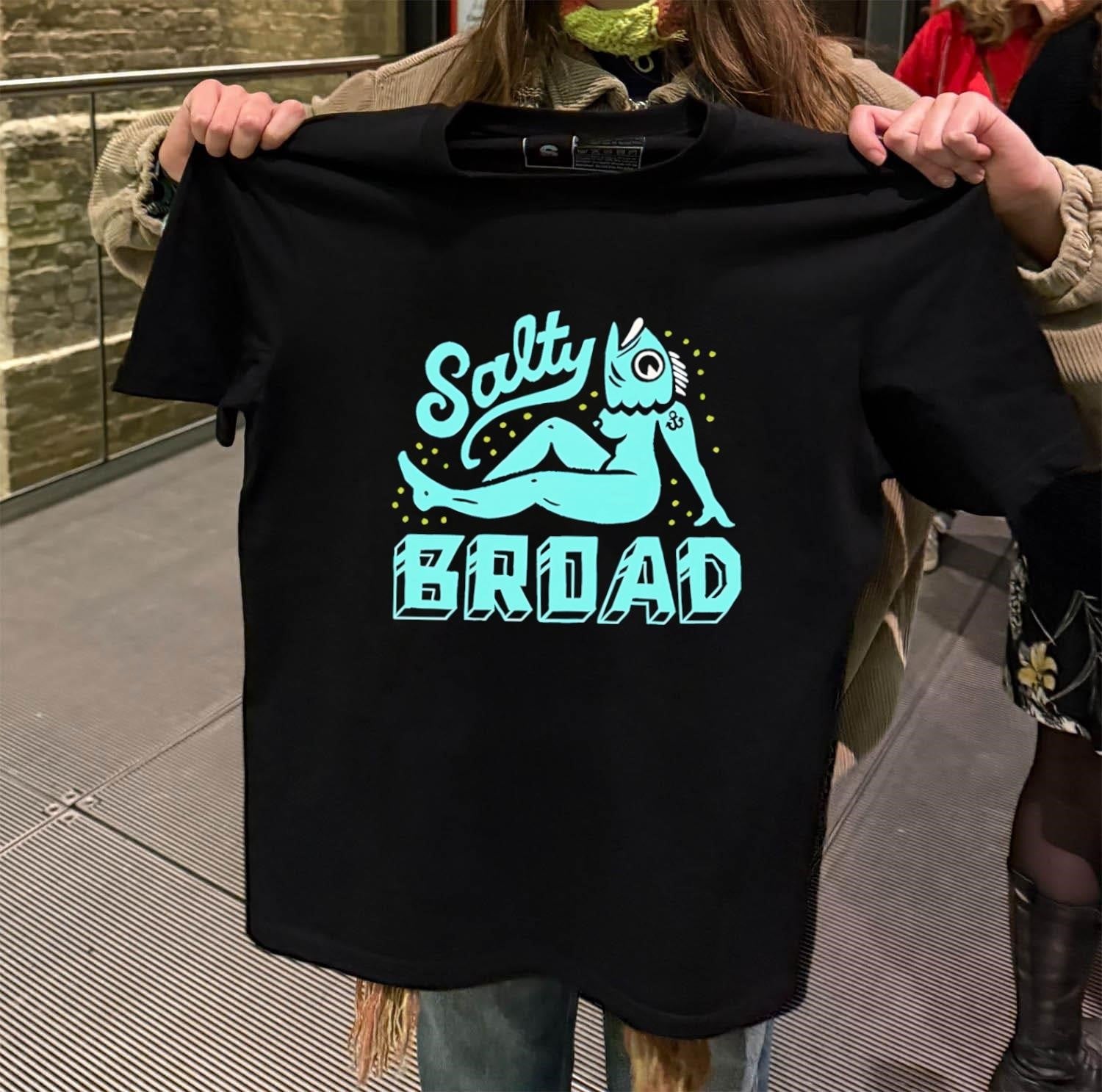 Salty Broad Mermaid With Fish Head Nautical Art - Adult & Kids T-Shirts, Sweatshirts & Hoodies apparel design preview 2