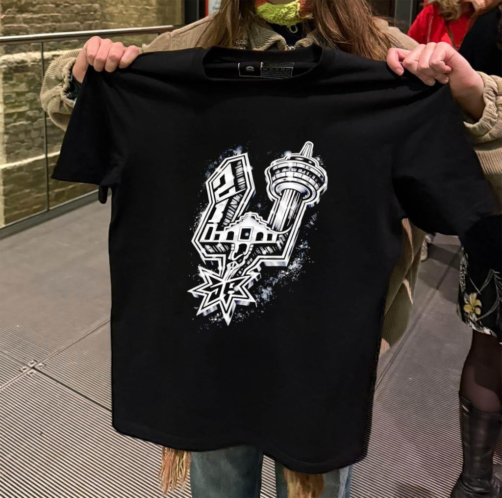 San Antonio Alamo Tower Spurred Star - Adult & Kids T-Shirts, Sweatshirts & Hoodies apparel design preview 2