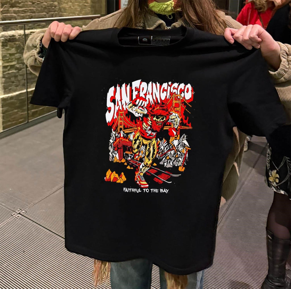 San Francisco Faithful to the Bay 49ers Skeleton - Adult & Kids T-Shirts, Sweatshirts & Hoodies apparel design preview 2