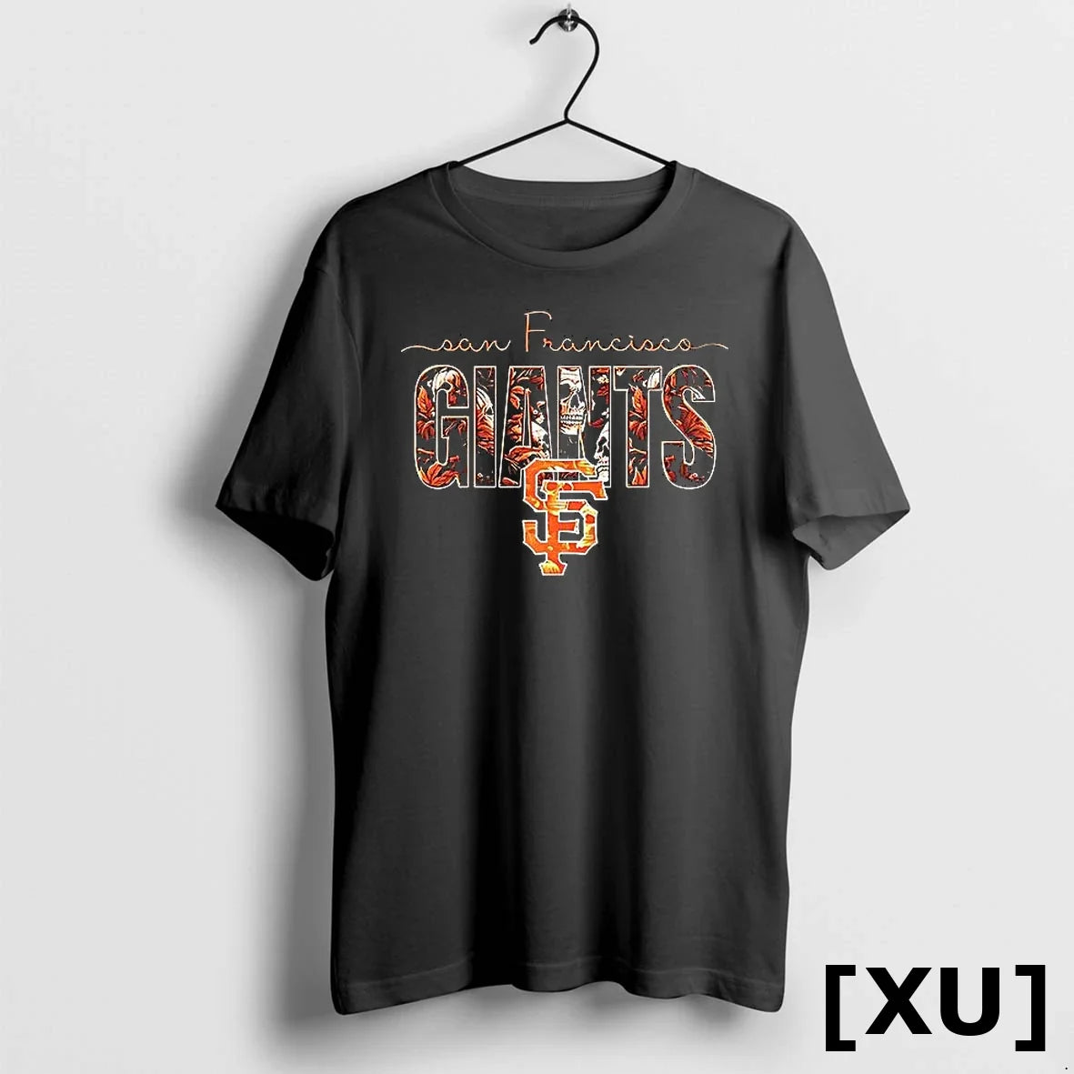 San Francisco Giants Skulls Floral Graphic Baseball - Adult & Kids T-Shirts, Sweatshirts & Hoodies apparel design preview 1