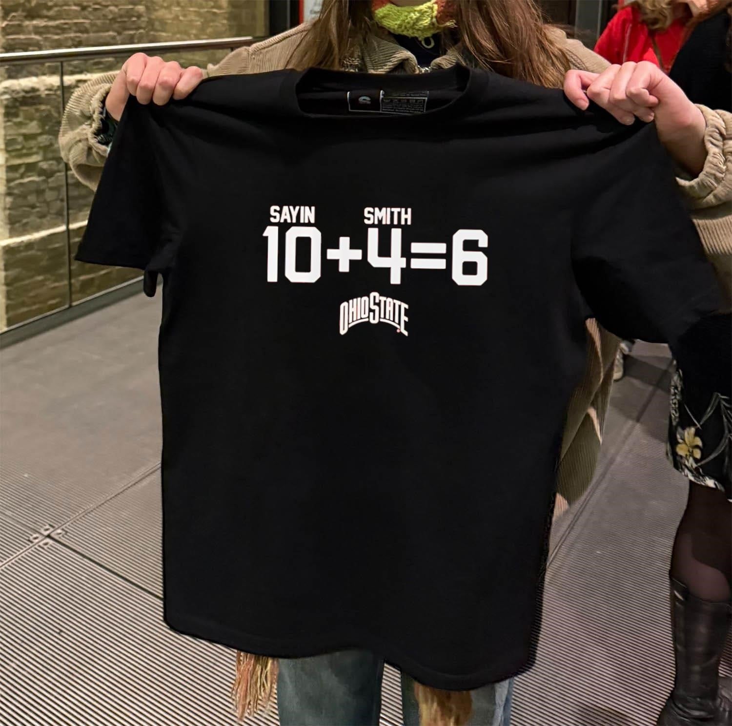 Sayin 10 Plus Smith 4 Equals 6 Ohio State Football - Adult & Kids T-Shirts, Sweatshirts & Hoodies apparel design preview 2