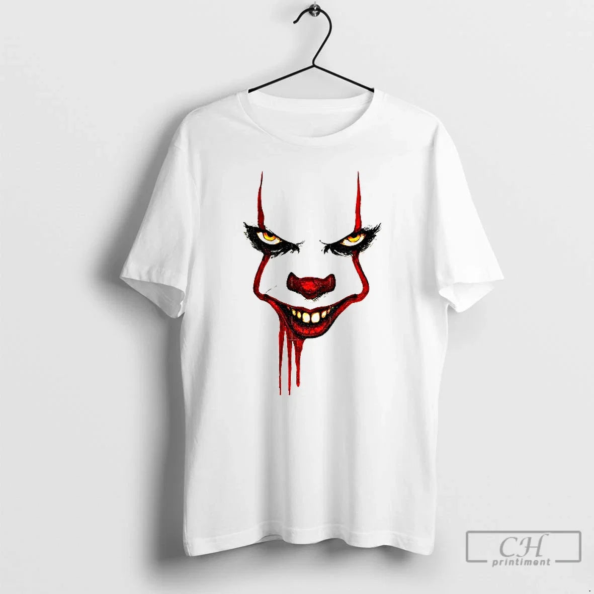 Scary Movie Killers Pennywise Face Halloween - Adult & Kids T-Shirts, Sweatshirts & Hoodies apparel design preview 1