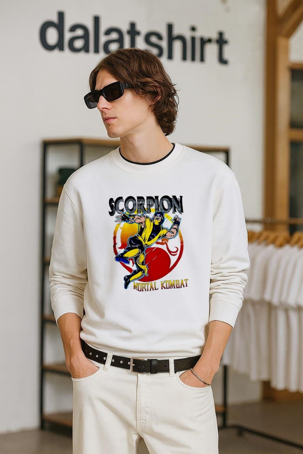 Scorpion Mortal Kombat Ninja Fighting - Adult & Kids T-Shirts, Sweatshirts & Hoodies apparel design preview 2