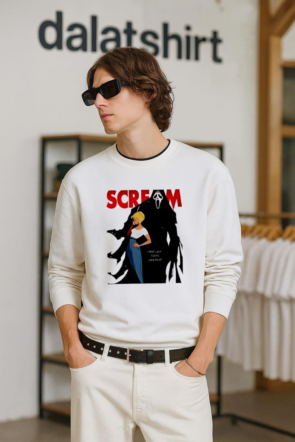 Scream Ghostface Favorite Scary Movie Horror Graphic - Adult & Kids T-Shirts, Sweatshirts & Hoodies apparel design preview 2