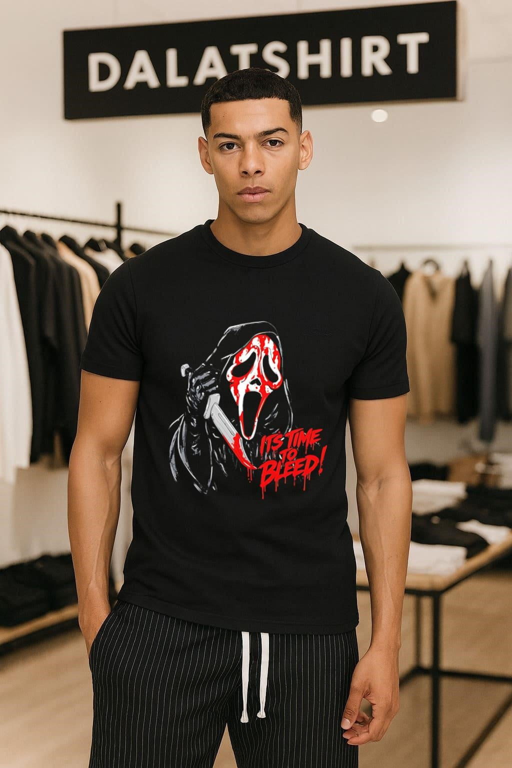 Scream Ghostface It's Time To Bleed Horror Movie - Adult & Kids T-Shirts, Sweatshirts & Hoodies apparel design preview 1