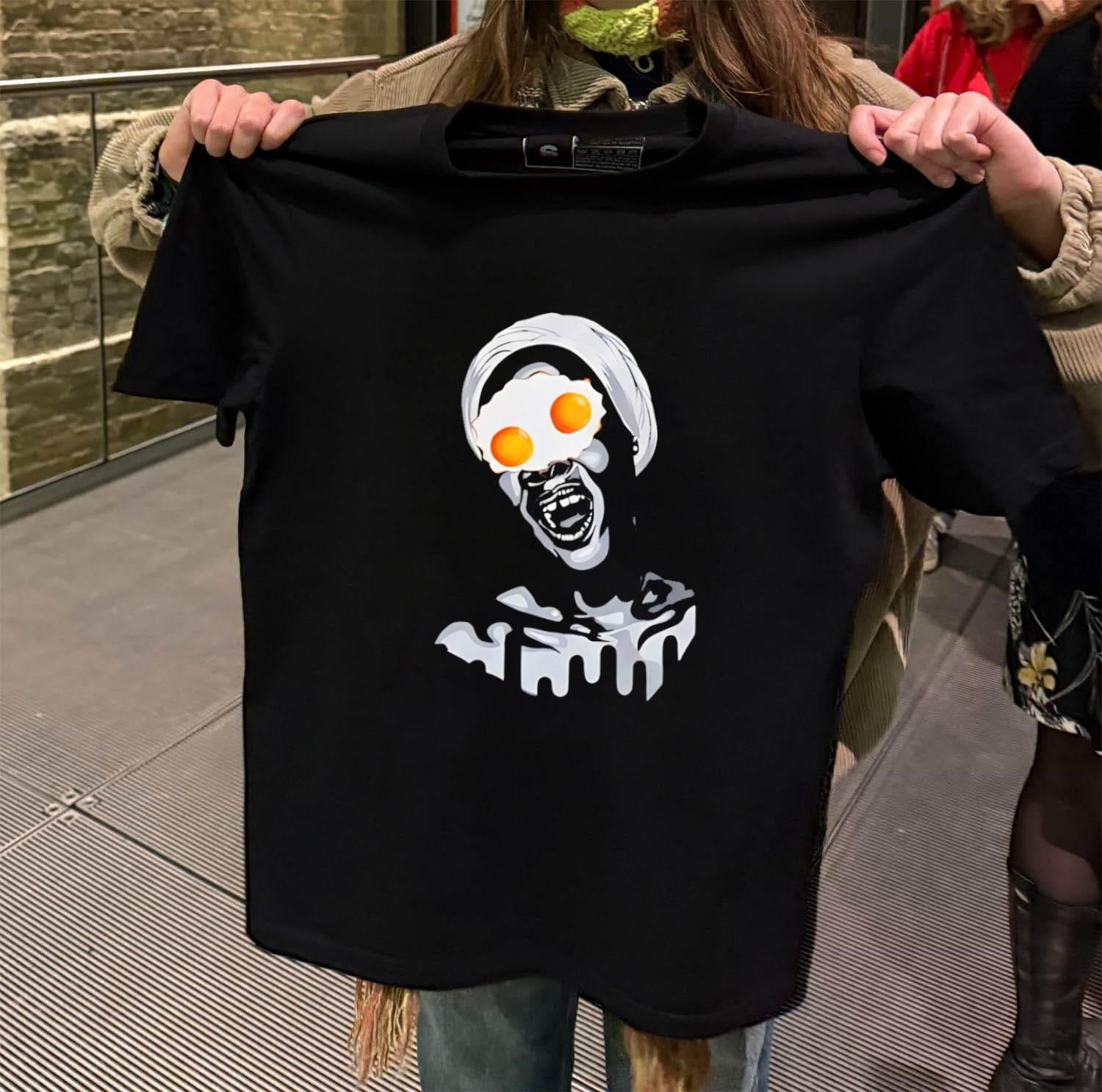 Screaming Face With Fried Eggs Eyes Surreal - Adult & Kids T-Shirts, Sweatshirts & Hoodies apparel design preview 2