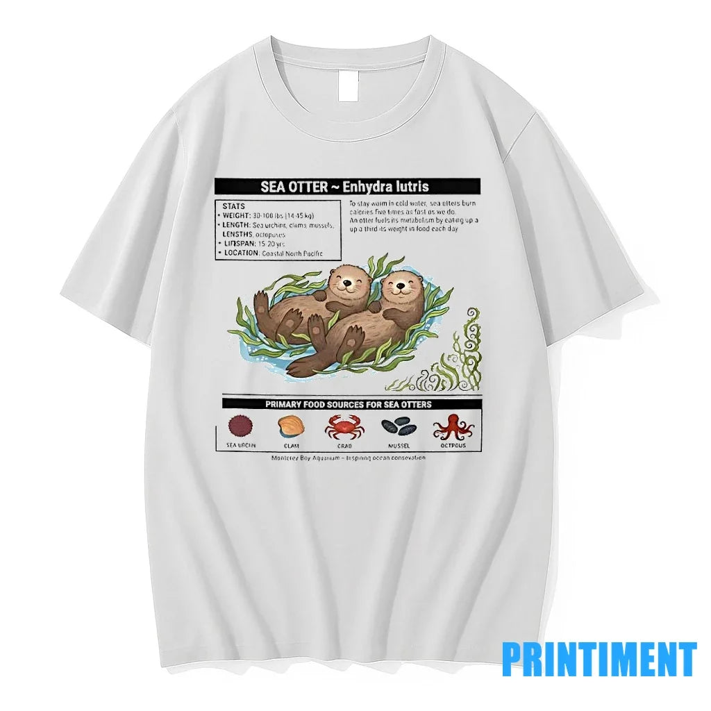 Sea Otter Enhydra Lutris Primary Food Sources For - Adult & Kids T-Shirts, Sweatshirts & Hoodies apparel design preview 1
