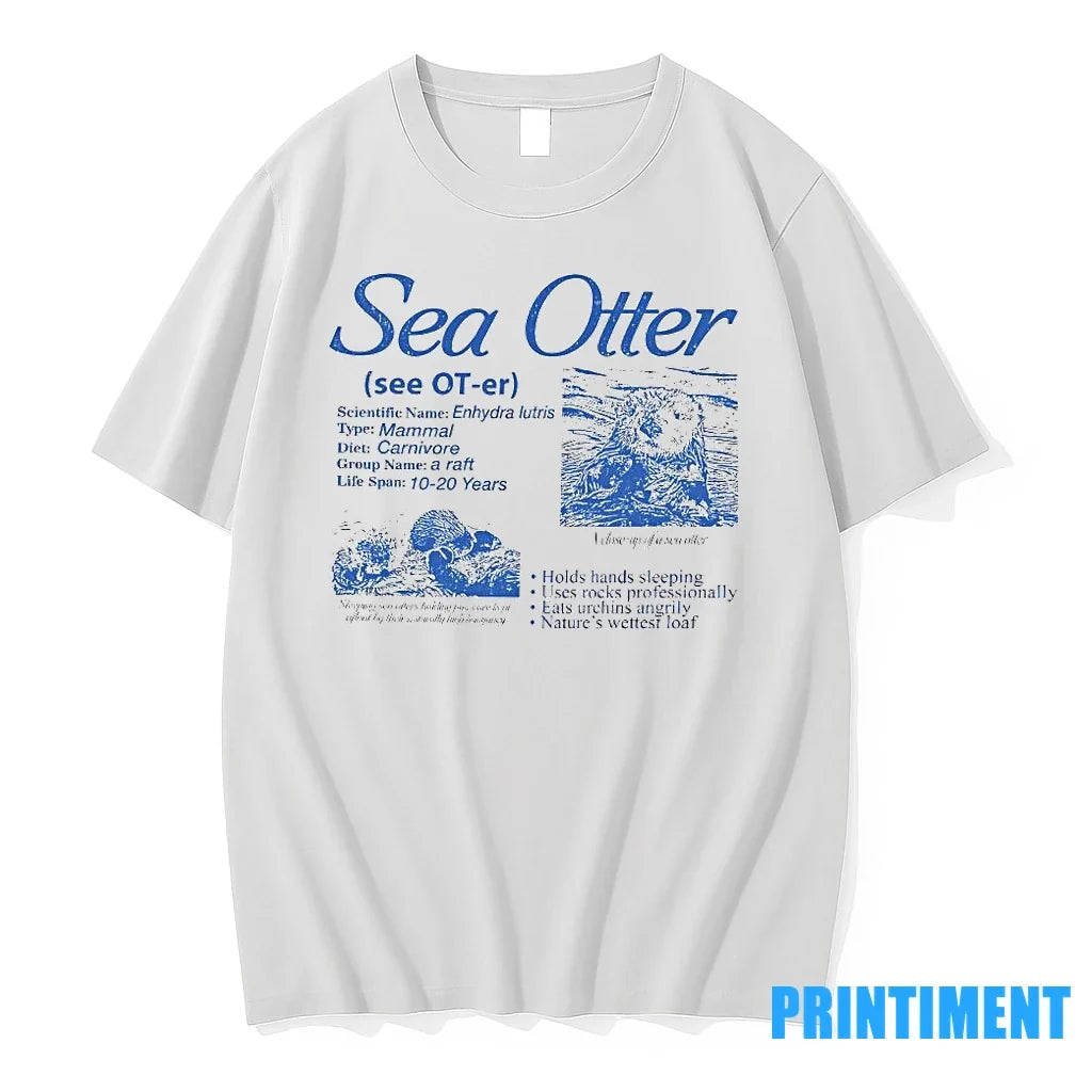 Sea Otter Vintage 90s Cute Raft Nature Biology - Adult & Kids T-Shirts, Sweatshirts & Hoodies apparel design preview 1