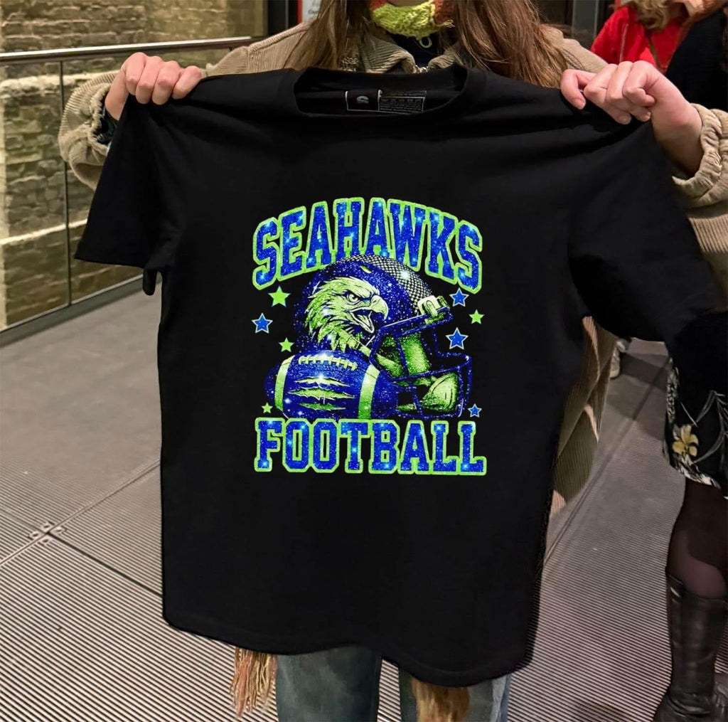 Seahawks Football Galaxy Sparkling Helmet Eagle - Adult & Kids T-Shirts, Sweatshirts & Hoodies apparel design preview 2