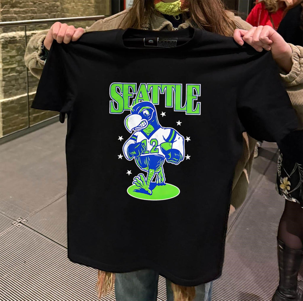Seattle 12 Angry Osprey Bird Mascot Stars Athletic - Adult & Kids T-Shirts, Sweatshirts & Hoodies apparel design preview 2