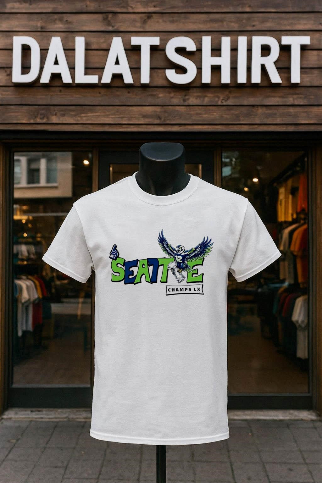Seattle Champs LX Number 12 Fan Eagle Logo - Adult & Kids T-Shirts, Sweatshirts & Hoodies apparel design preview 1