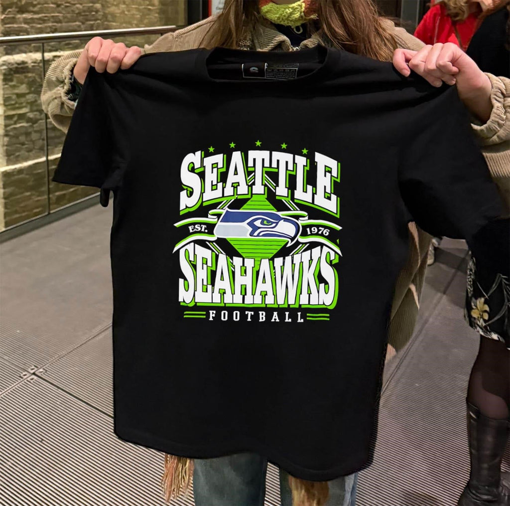 Seattle Est 1976 Seahawks Football Bird Head Diamond - Adult & Kids T-Shirts, Sweatshirts & Hoodies apparel design preview 2