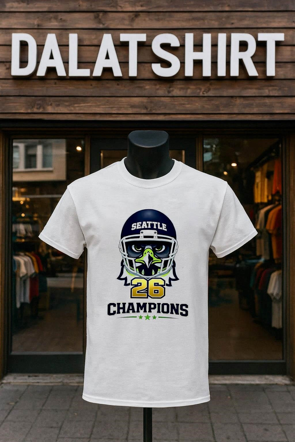 Seattle Helmet Bird Head 26 Champions Three Stars - Adult & Kids T-Shirts, Sweatshirts & Hoodies apparel design preview 1