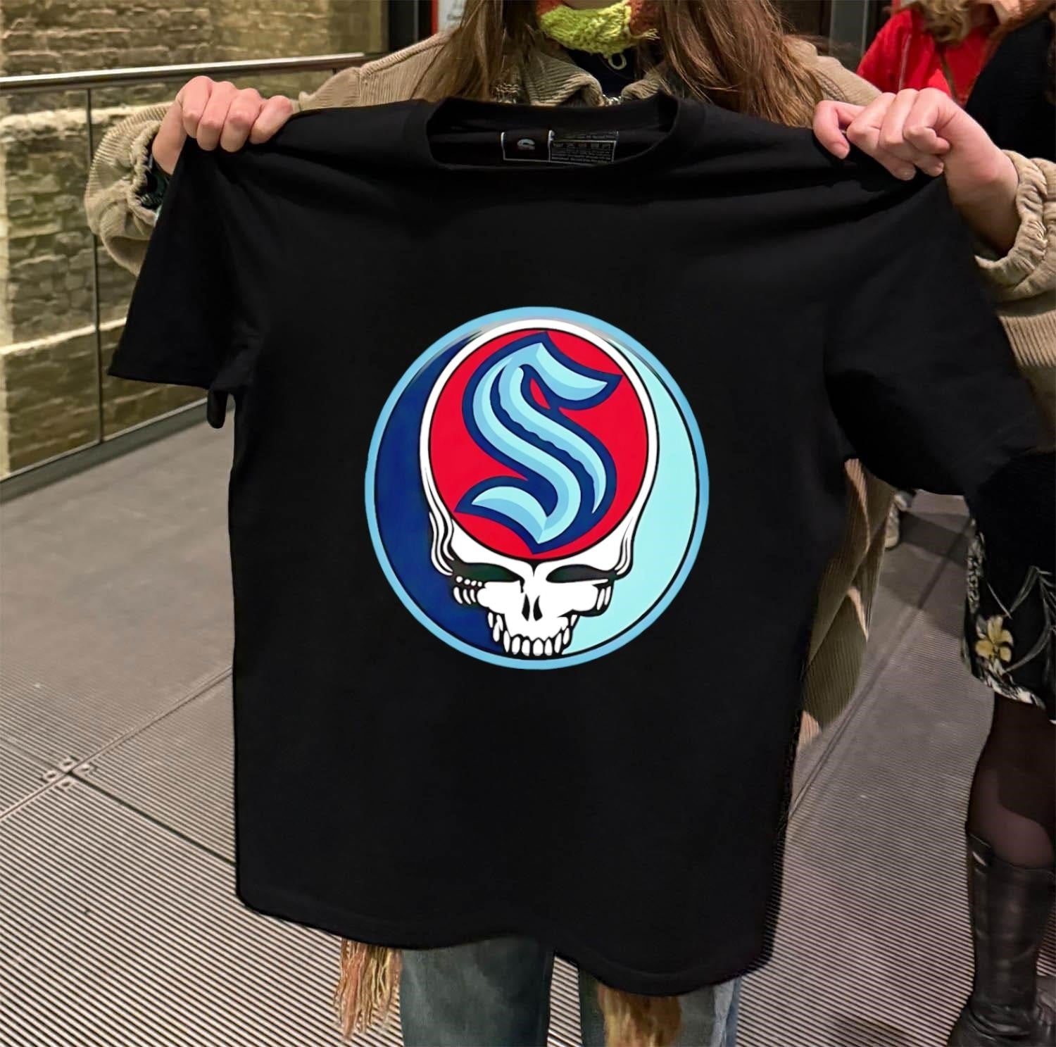 Seattle Kraken Grateful Dead Skull - Adult & Kids T-Shirts, Sweatshirts & Hoodies apparel design preview 2