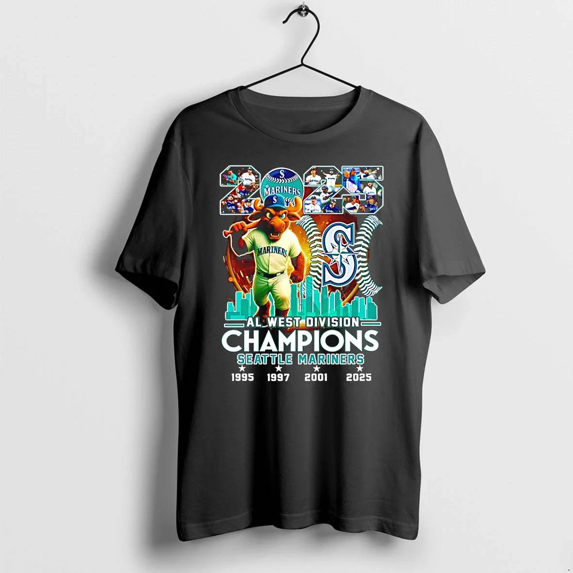 Seattle Mariners 2025 Al West Division Champions - Adult & Kids T-Shirts, Sweatshirts & Hoodies apparel design preview 1