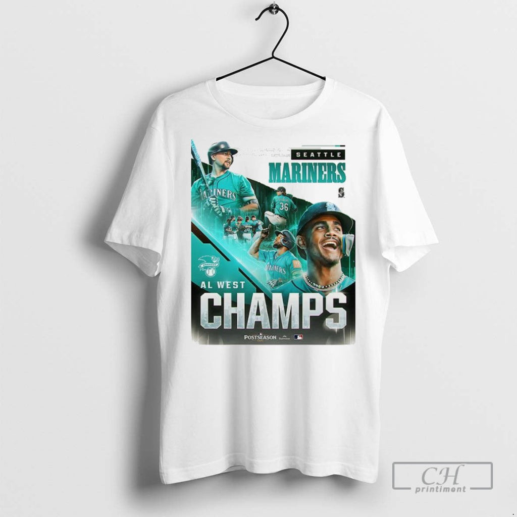 Seattle Mariners Al West Champions 2025 Player - Adult & Kids T-Shirts, Sweatshirts & Hoodies apparel design preview 1