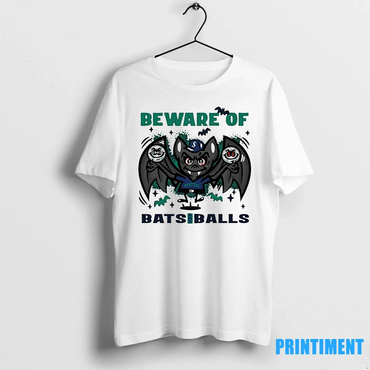 Seattle Mariners Beware Of Bats And Balls October - Adult & Kids T-Shirts, Sweatshirts & Hoodies apparel design preview 1