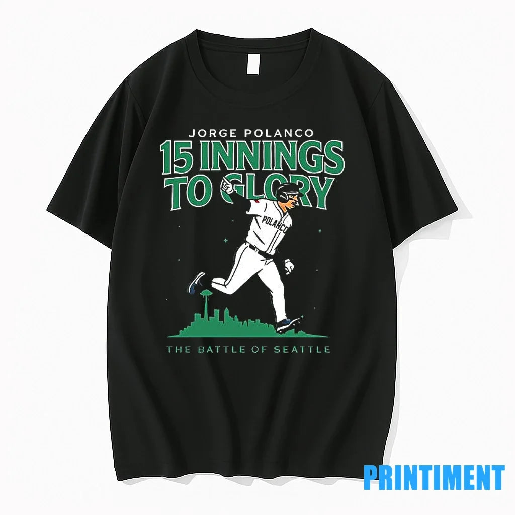 Seattle Mariners Jorge Polanco 15 Inning Game 5 - Adult & Kids T-Shirts, Sweatshirts & Hoodies apparel design preview 1