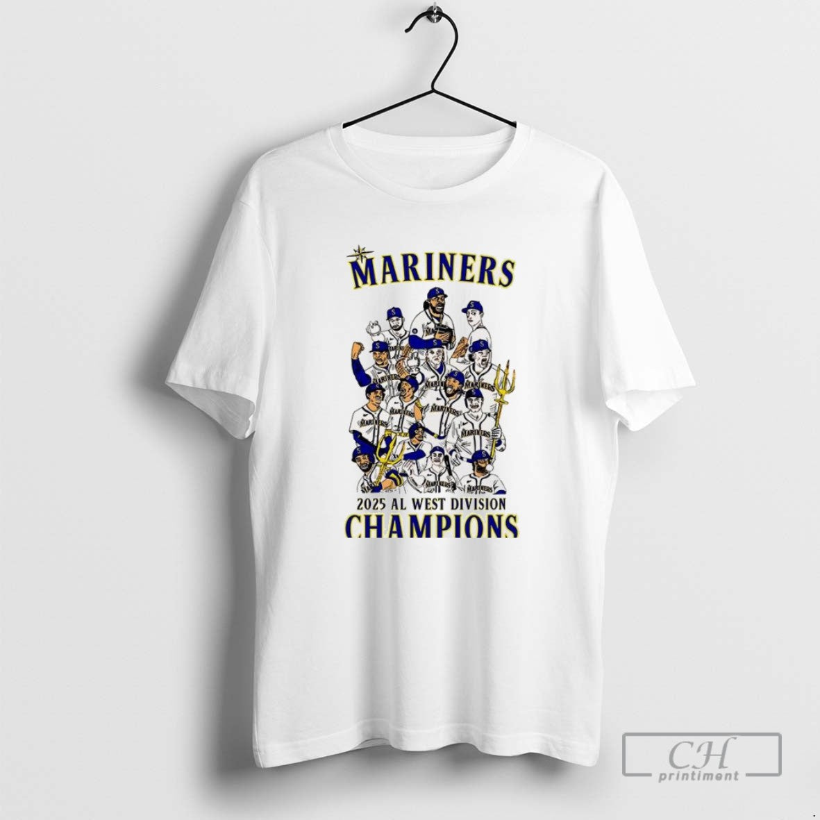 Seattle Mariners Baseball 2025 Al West Division - Adult & Kids T-Shirts, Sweatshirts & Hoodies apparel design preview 1