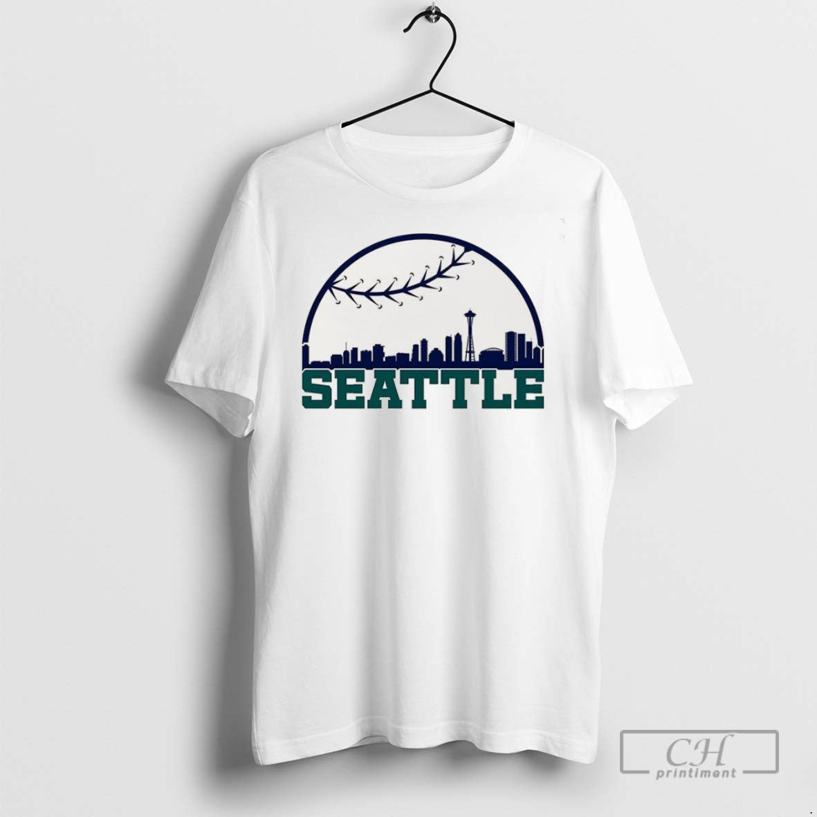Seattle Mariners Baseball Skyline - Adult & Kids T-Shirts, Sweatshirts & Hoodies apparel design preview 1