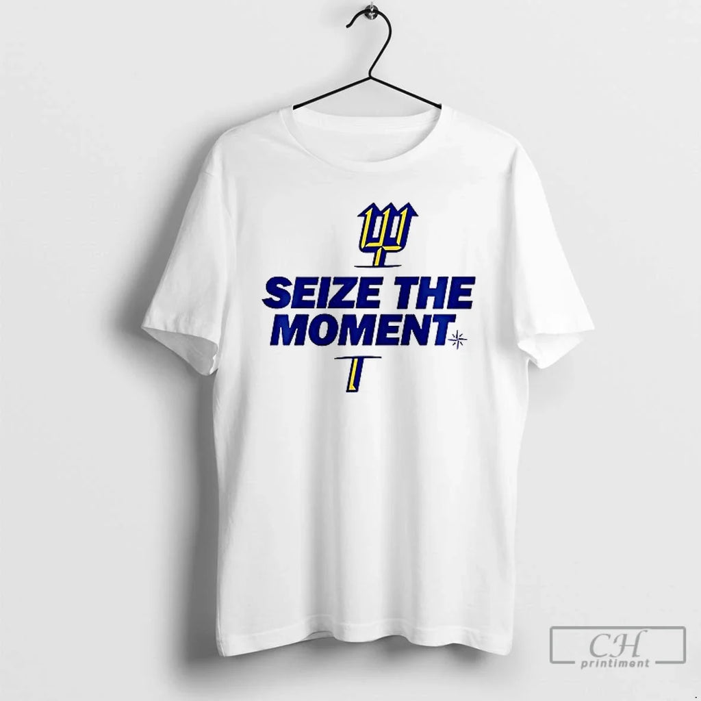 Seattle Mariners Seize The Moment Logo Parody - Adult & Kids T-Shirts, Sweatshirts & Hoodies apparel design preview 1